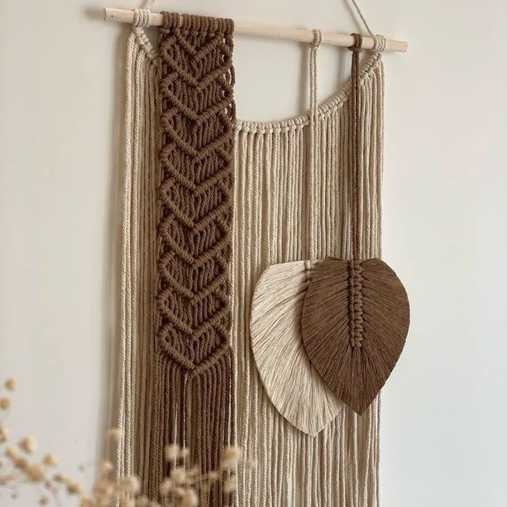 دیوارکوب مکرومه قلبی